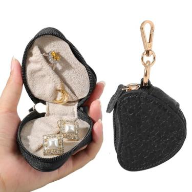 Imagem de Porta-anel de joias – Estojo portátil de armazenamento de joias para academia, brincos, colar, mini caixa organizadora de joias para academia/estojo de joias esportivas (suporte de joias - preto)