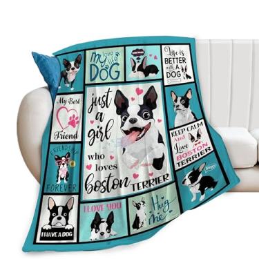 Imagem de SweetFox Just A Girl Who Loves Boston Terrier, cobertor divertido para decoração de cachorro para meninas, meninos, amantes, super quente, macio, flanela, cobertores para crianças, adultos, homens