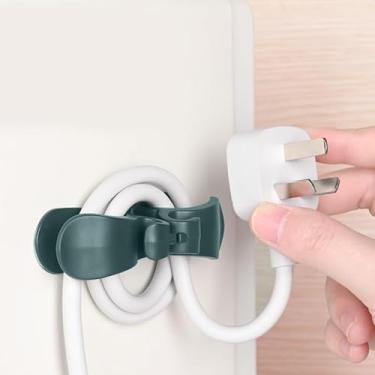 Imagem de Pacote com 2 organizadores de cabos para utensílios de cozinha - organizador de cabos USB para gerenciamento de mesa (verde)