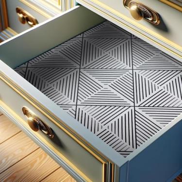 Imagem de RAY STAR Forro de prateleira de 30 x 300 cm para armários de cozinha, forro de armário não adesivo lavável, forro de gaveta de PVC para cômoda antiderrapante para banheiro (preto clássico) (4 rolos)