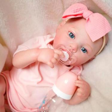 Imagem de Reborn de Silicone Realista Brastoy Original Boneca Pode Dar Banho Kit
