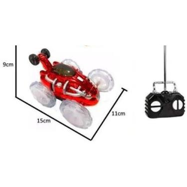 Imagem de Brinquedo carro de controle remoto com luzes e gira 360 vermelho - TOY