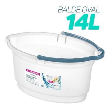 Imagem de Balde Oval 14 Litros Sanremo Bico Alça Rodo Vassoura Limpeza Alça Ergo