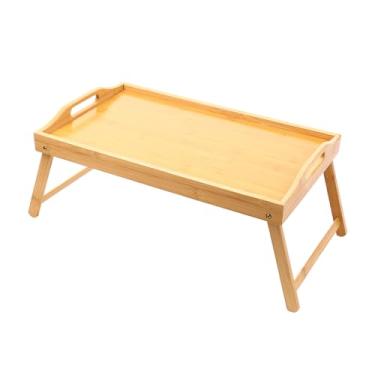 Imagem de Bandeja Dobrável De Bambu Para Servir Café Da Manhã Na Cama, Lanches E Bebidas | Versátil Para Casa E Escritório | Ecológica E Resistente