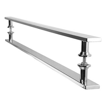 Imagem de Puxador Barra Chata Inox Para Porta De Madeira Vidro 80 cm