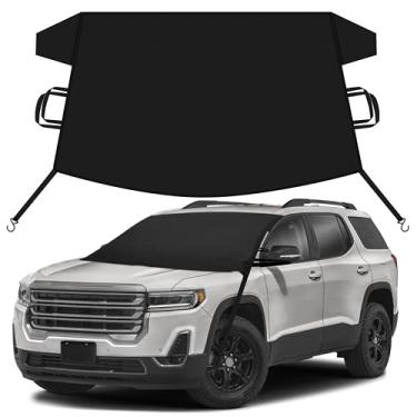 Imagem de EcoNour Capa de neve para carro compatível com GMC Acadia | Capa de para-brisa para gelo e neve com tiras de gancho em S | Capa para carro de inverno Oxford 600D resistente, impermeável e