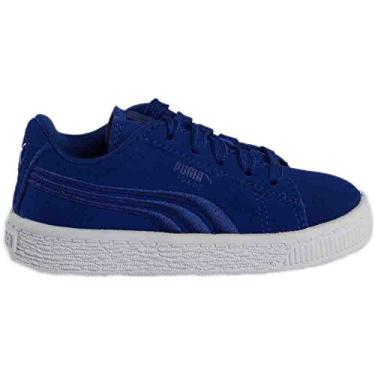 Imagem de PUMA Tênis feminino de camurça Classic Badge PS, Azul, 5 Toddler
