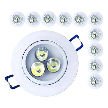 Imagem de Kit 6 Spot De Led 3W Lampada Direcionável Sanca Branco Frio