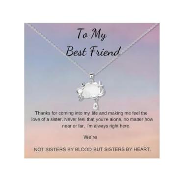 Imagem de Embtrem Presentes para melhor amiga, colar com pingente de strass e nuvem de prata, colar de amizade para mulheres, joias de aniversário, presentes para amigas, Aço de titânio, Sem Pedra Preciosa