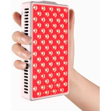 Imagem de Painel de luz vermelha, dispositivo portátil de terapia de luz vermelha, 144 LEDs 660 nm, luz vermelha e luz infravermelha de 850 nm para alívio da dor, cuidados com a pele, luz vermelha para dormir