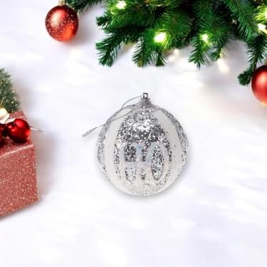 Imagem de Generic 1 peça de enfeites de bolas de Natal redondas tipo Ho espuma tom prata 8 cm