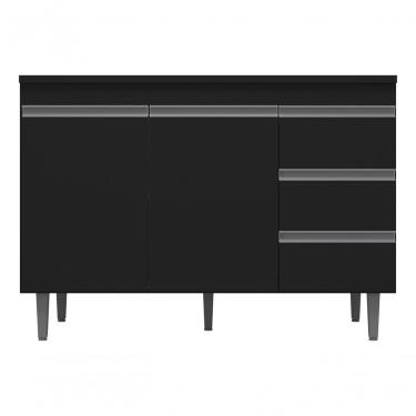 Imagem de Balcão Gabinete Multiuso Andreia 160cm Cor Preto