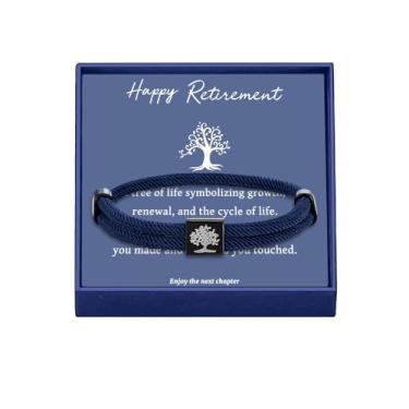 Imagem de Pulseira Happy Retirement com árvore da vida, presentes exclusivos de aposentadoria para mulheres, homens, mãe, tia, avó, professor, chefe, colega de trabalho, One Size, Aço inoxidável, aço inoxidável