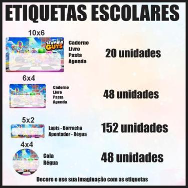 Imagem de Etiqueta Adesiva Escolar em Vinil Tema Personagem Diversos - Dekal Dec