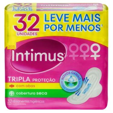 Imagem de Absorvente Intimus Tripla Proteção Com Abas Cobertura Seca 32 Unidades
