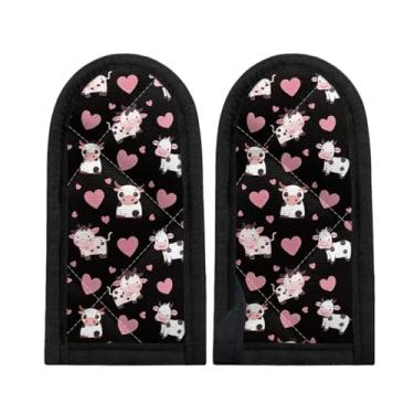 Imagem de Coldinair Capas de alça quente de coração de vaca, capas de alça de frigideira de ferro fundido, capas de alça de panela de panela, resistentes ao calor, mangas de suporte de frigideira