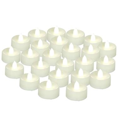 Imagem de CANDLE CHOICE Luzes de chá sem chamas operadas por bateria, velas de LED cintilantes para mesa de casamento, centros de mesa, dia das bruxas, Ação de Graças, Natal, decoração, pilhas, incluindo luz