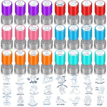 Imagem de Yinder 24 carimbos de professores para sala de aula, selos de sala de aula, para professores, presentes motivacionais coloridos e encorajadores de Natal (inverno)