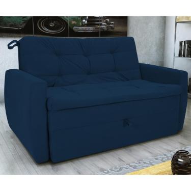 Imagem de Sofá Cama Para Sala De Estar Dingle Suede Azul