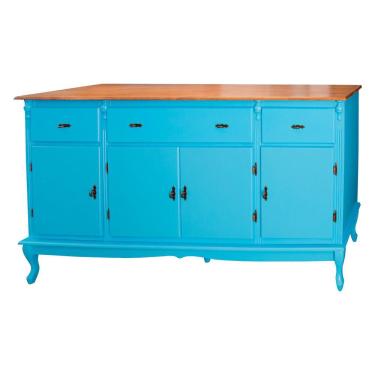 Imagem de Buffet Balcão Antique Com 4 Portas e 3 Gavetas 804 Azul