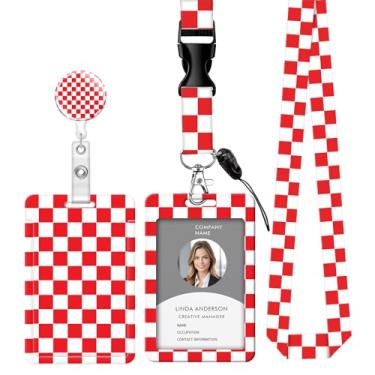 Imagem de Cordão retrátil para crachá de identificação com clipe e chaveiro, ajustável, bonito carretel de separação, durável e perfeito para mulheres enfermeiras, professoras, trabalhadoras de escritório