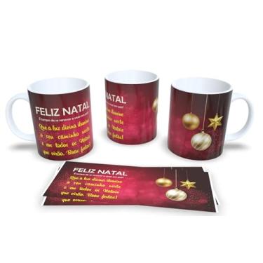 Imagem de Caneca de Cerâmica Natalina, 325ml, Design com Papai Noel na Chaminé, Fundo Azul com Flocos de Neve, Ideal para Bebidas Quentes (7)