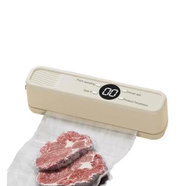 Imagem de MEGAWISE Mini máquina seladora de alimentos portátil, carregamento USB, para frescor, lanches, sous vide, cozinha, acampamento (branca)