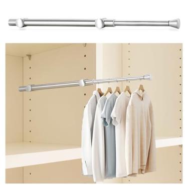Imagem de Varas de armário para pendurar roupas, haste de armário resistente ajustável, haste de manobrista para armário, extensor de armário de metal para pendurar roupas, cachecol, calças