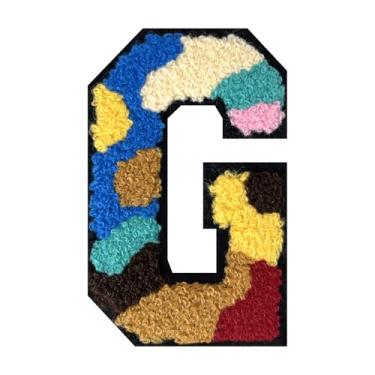 Imagem de Patch de letra de chenille camuflado de 15 cm para jaquetas Letterman - Aplique bordado do alfabeto para universitário, moletons com capuz, bolsas, jeans - decoração e presente de roupas DIY (1 peça