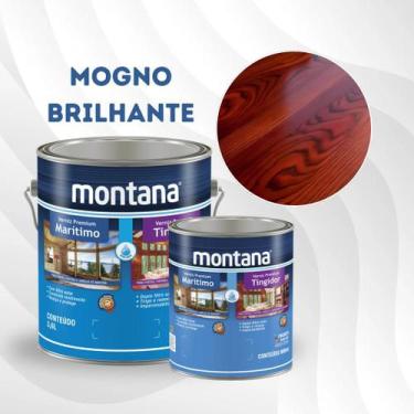Imagem de Verniz Premium Base Água Tingidor Mogno Brilhante 900ml Montana - Mont