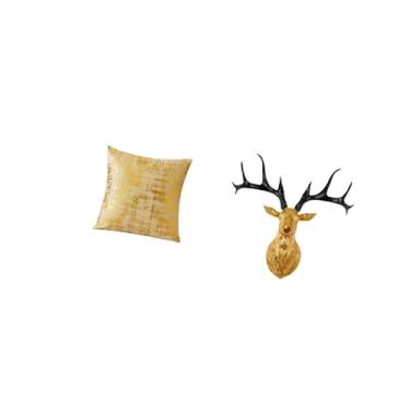 Imagem de Fenteer Capa de Almofada Elegante com Cabeça de Veado para Decoração de Casa E Escritório. Arte Boho, Capa de Almofada Inspirada em Escultura, Acessório para