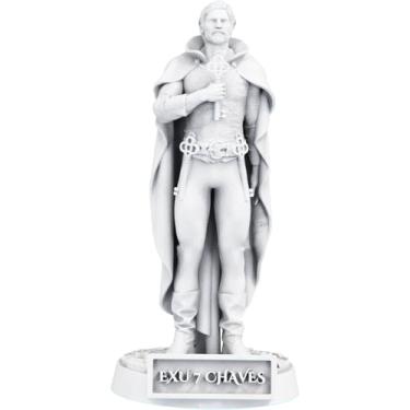 Imagem de Estátua Exu 7 Chaves Umbanda Candomblé (Cor Mármore)