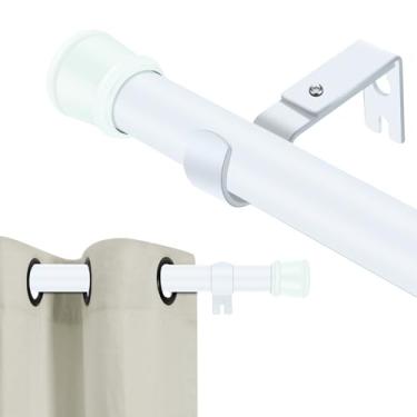 Imagem de Varões de cortina resistentes para janelas de 80 a 304 cm, conjunto de hastes de cortina ajustáveis de 2,5 cm com suportes, varão de cortina de metal para quarto, cozinha, sala de estar 25LMG120WH
