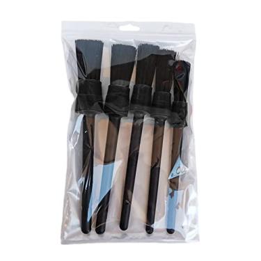 Imagem de Tbest Conjunto de 5 peças de pincéis de detalhes de carro com tamanhos diferentes, escovas de limpeza automática reutilizáveis para carro, SUV, caminhão, van, feito de fibra sintética e material PP