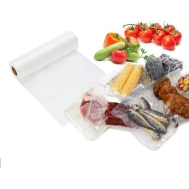 Imagem de Rolo Bobina Saco Embalagem Seladora A Vacuo Ranhuras, 30 Cm X 5 Metros