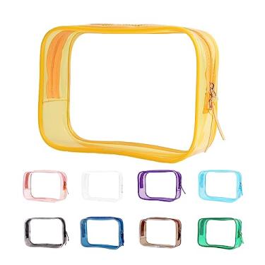 Imagem de Bolsa de higiene pessoal aprovada pela TSA - Sacos de viagem transparentes para artigos de higiene pessoal, maquiagem e cosméticos - masculino e feminino pequeno, Amarelo