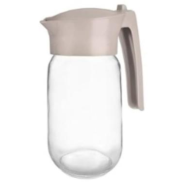 Imagem de Jarras de Vidro com Tampa Click – 1 Litro Suqueira Jarra para Suco(1 JARRA BEGE)