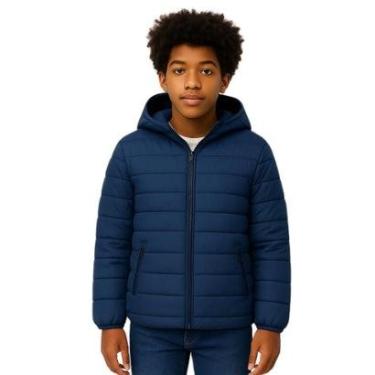 Imagem de Jaqueta Puffer Bobojaco Infantil  Inverno Capuz Removivel Com Bolso-Masculino