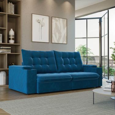 Imagem de Sofá 3 Lugares Retrátil Reclinável 230cm Sued El Dorado Flash Estofados