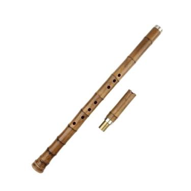 Imagem de Flauta de bambu de madeira. A flauta não é um shakuhachi, mas um instrumento de sopro tradicional em chave G adequado para iniciantes