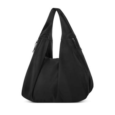 Imagem de Bolsa feminina de nylon, bolsa grande, preta