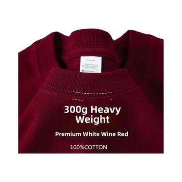 Imagem de Camiseta De Algodão Puro Pesada 500G Com Ombros Caídos E Manga Curta P