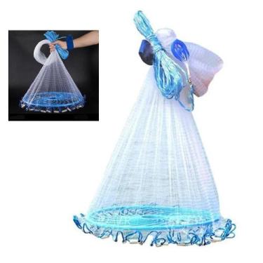 Imagem de Rede Tarrafa Chinesa Disco 4 Metros Pescaria Pesca Peixe Malha 5 Multi