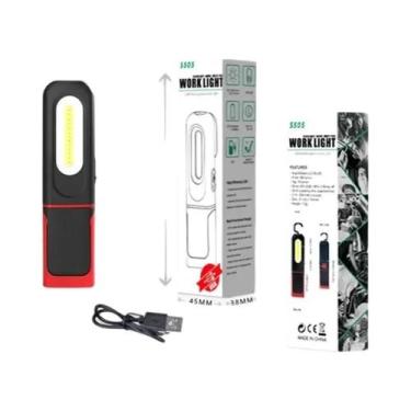 Imagem de Lanterna De Trabalho LED COB Magnética Recarregável Portátil USB Para 