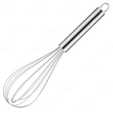 Imagem de Fouet Batedor Manual de Aço Inox 30cm – Misturador para Claras, Massas e Molhos | Utensílio Ergonômico e Durável para Cozinha