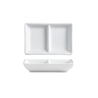 Imagem de prato de lanche Prato de tempero cerâmica branca sushi molho soja Talheres cozinha molecular tigela de sopa(Pequeno)