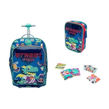 Imagem de Kit Mochila Com Rodinha + Estojo Tubarão Hip Hop Puket