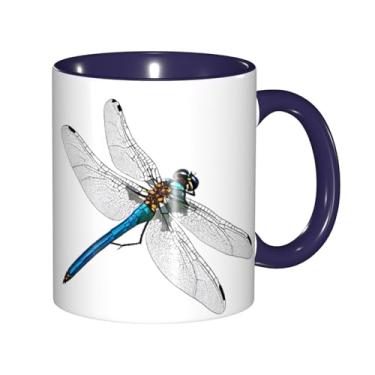 Imagem de Zeraoke Caneca de café criativa com estampa de libélula fofa, personalizada, presente para a família, tamanho de 325 ml, unissex