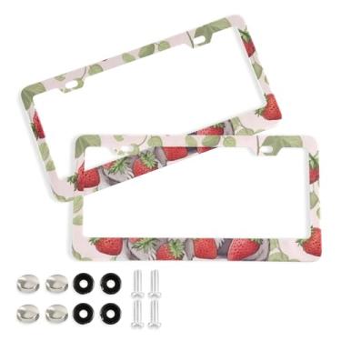 Imagem de Wassud Moldura de placa de carro de desenho coala com parafusos, 2 molduras decorativas de alumínio para carro, acessórios de carro de aço inoxidável para mulheres e homens