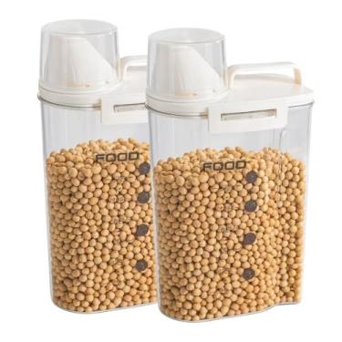 Imagem de Genérico, Kit 2 Pote Hermético Acrílico 2500ml Transparente Copo Medidor Bico Dosador Cozinha Mantimentos Lavanderia